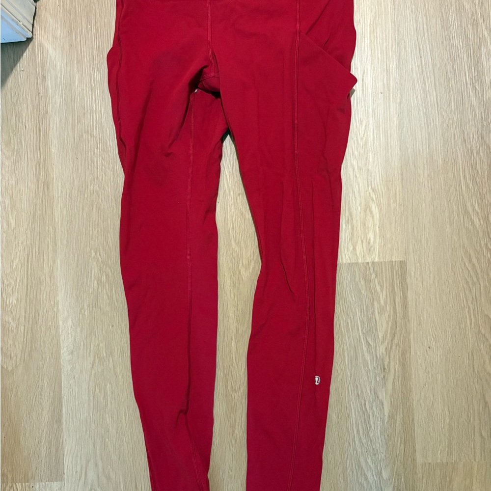 lululemon athletica Crimson Leggings with Floral Waistband - Picture 2 of 4